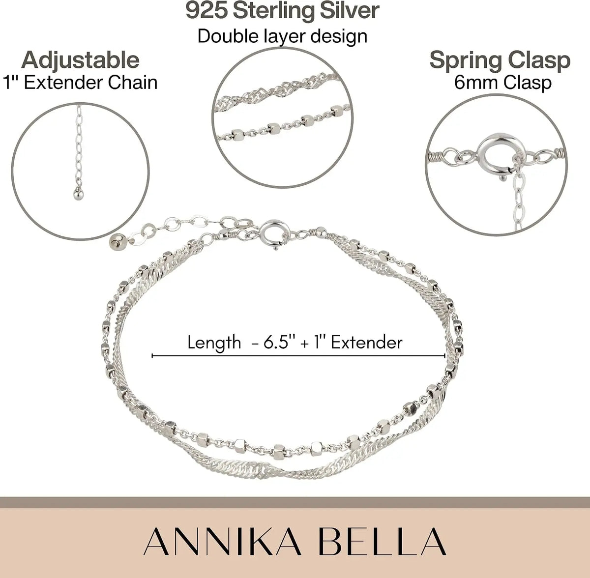 Double Stranded Sterling Silver Bracelet