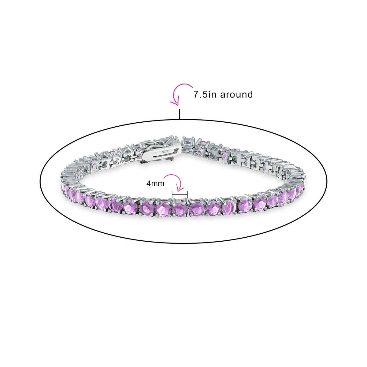 12 CTW Simulated round Solitaire Cubic Zirconia Bracelet