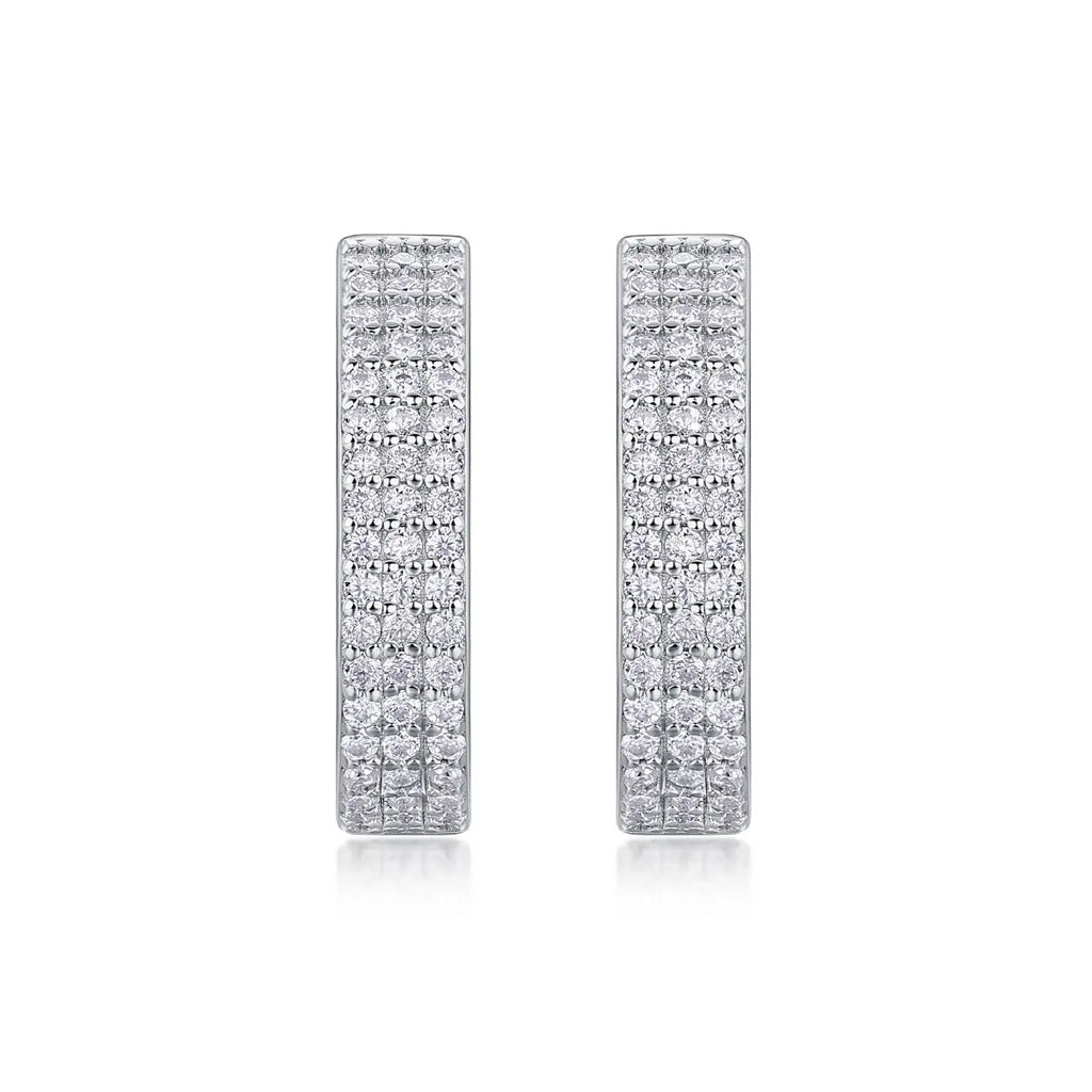 Slow Pace Diamond Moissanite Silver Earrings