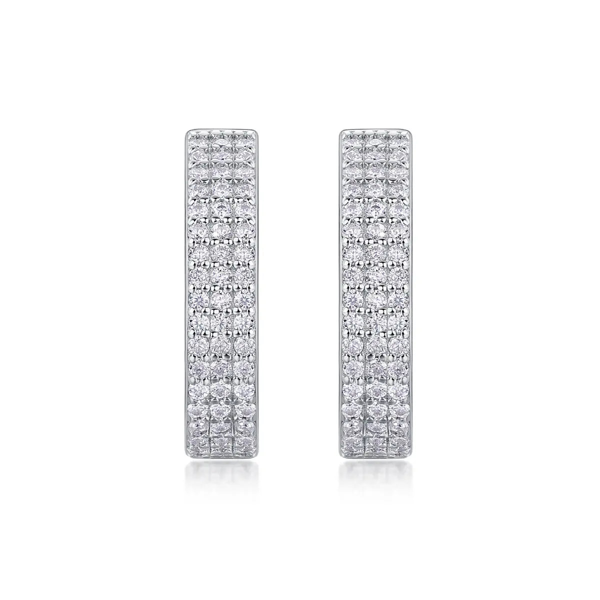 Slow Pace Diamond Moissanite Silver Earrings