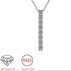 Round Brilliant Cut Moissanite Necklace Clavicle Chain S925