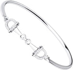Horse Snaffle Bit Crystal Easy Hook Clasp Charm Bracelet 