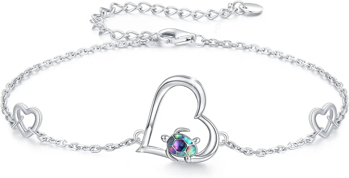 Sea Turtle Bracelet Sterling Silver 