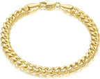 14K Gold Bracelet 6Mm Cuban Link Bracelet 