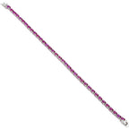 Created Ruby Gemstone Tennis Bracelet in Sterling Silver
