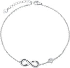 925 Sterling Silver Anklet Adjustable 