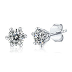 0.5 Carat Moissanite Stud Earrings – S925 Sterling Silver Six-Prong