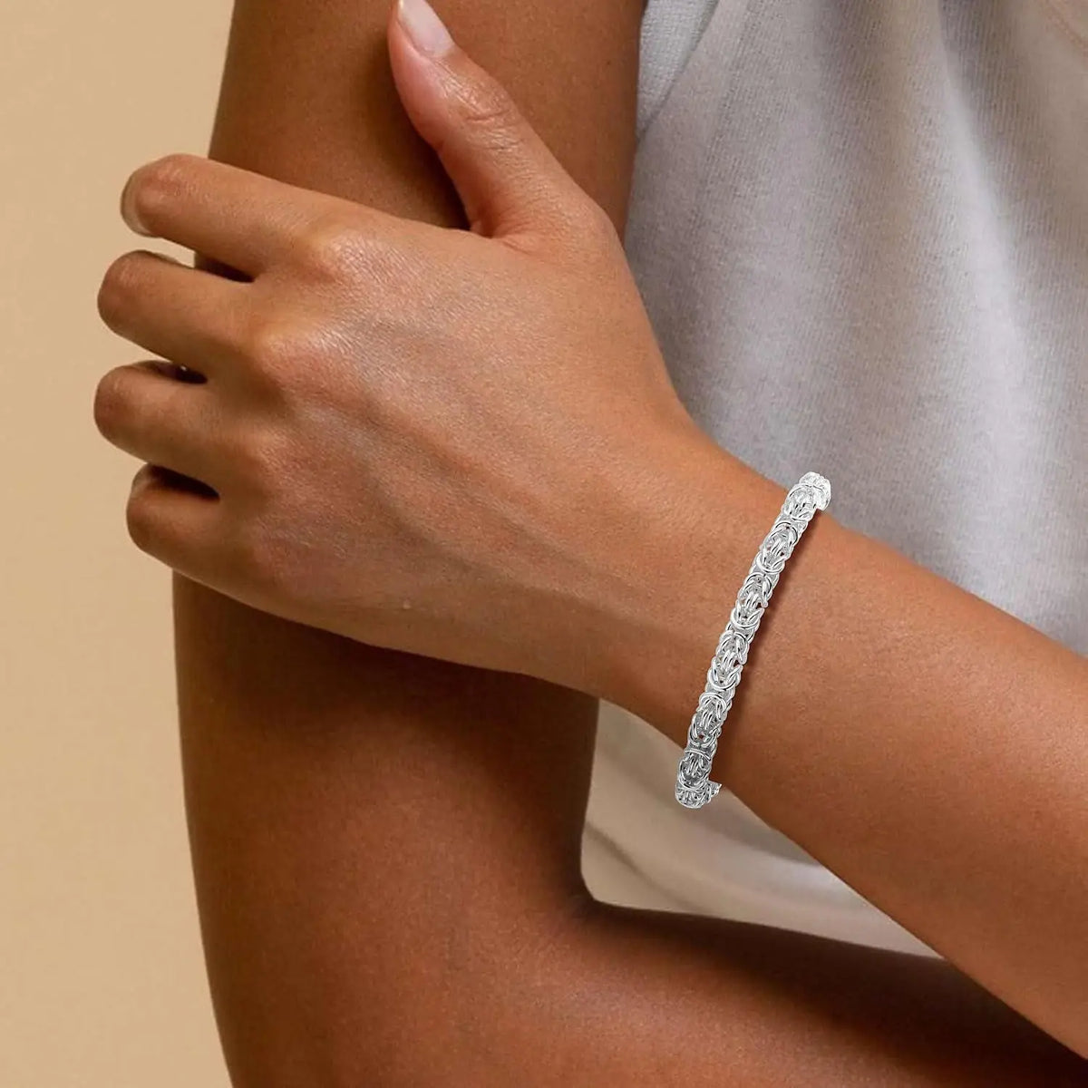 925 Sterling Silver Byzantine Bracelet