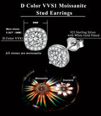 Lab Created Moissanite 925 Sterling Silver Halo Earrings 
