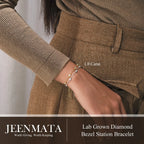 1 Carat Lab Grown Diamond Bezel Station Bracelet