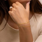14K Gold Bracelets with Gold Chain 