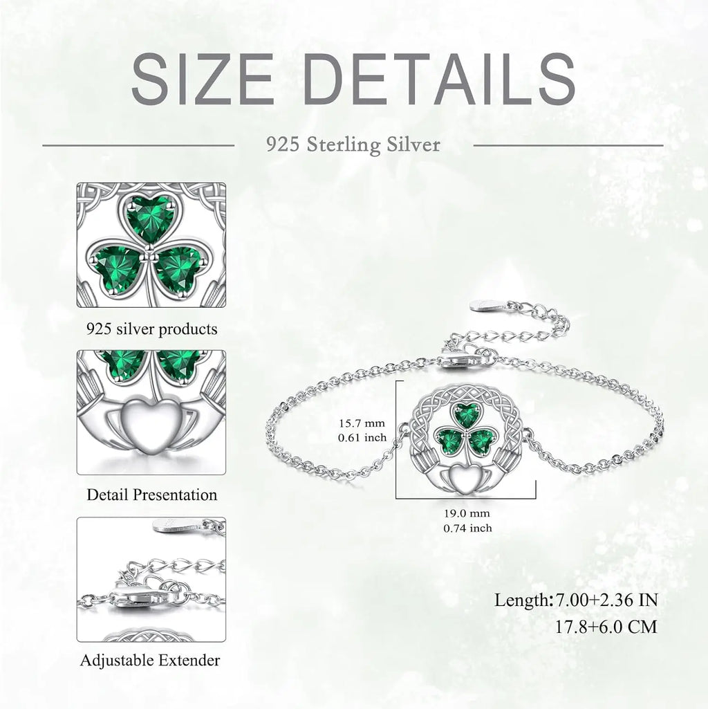 925 Sterling Silver Clover Bracelet 