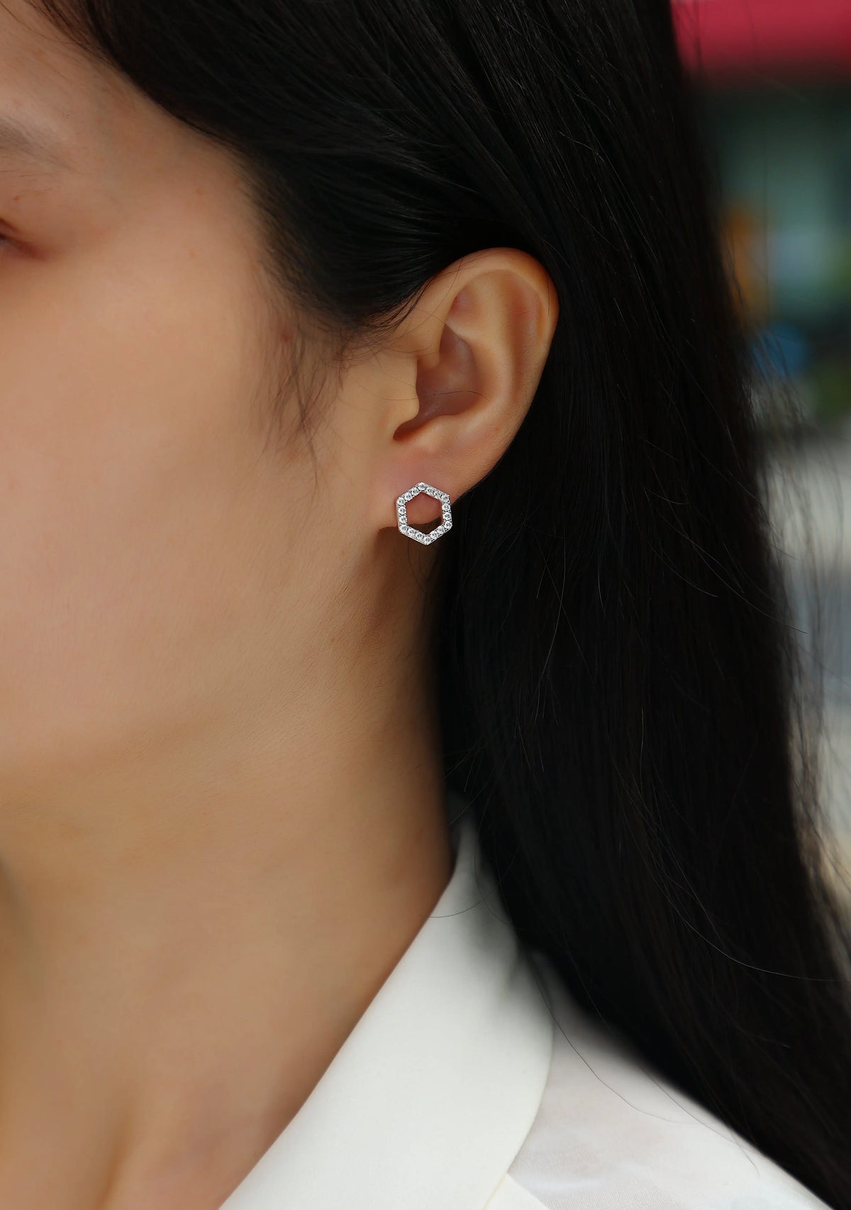 Empowering the Future - Moissanite S925 Sterling Silver and Platinum-Plated Stud Earrings 