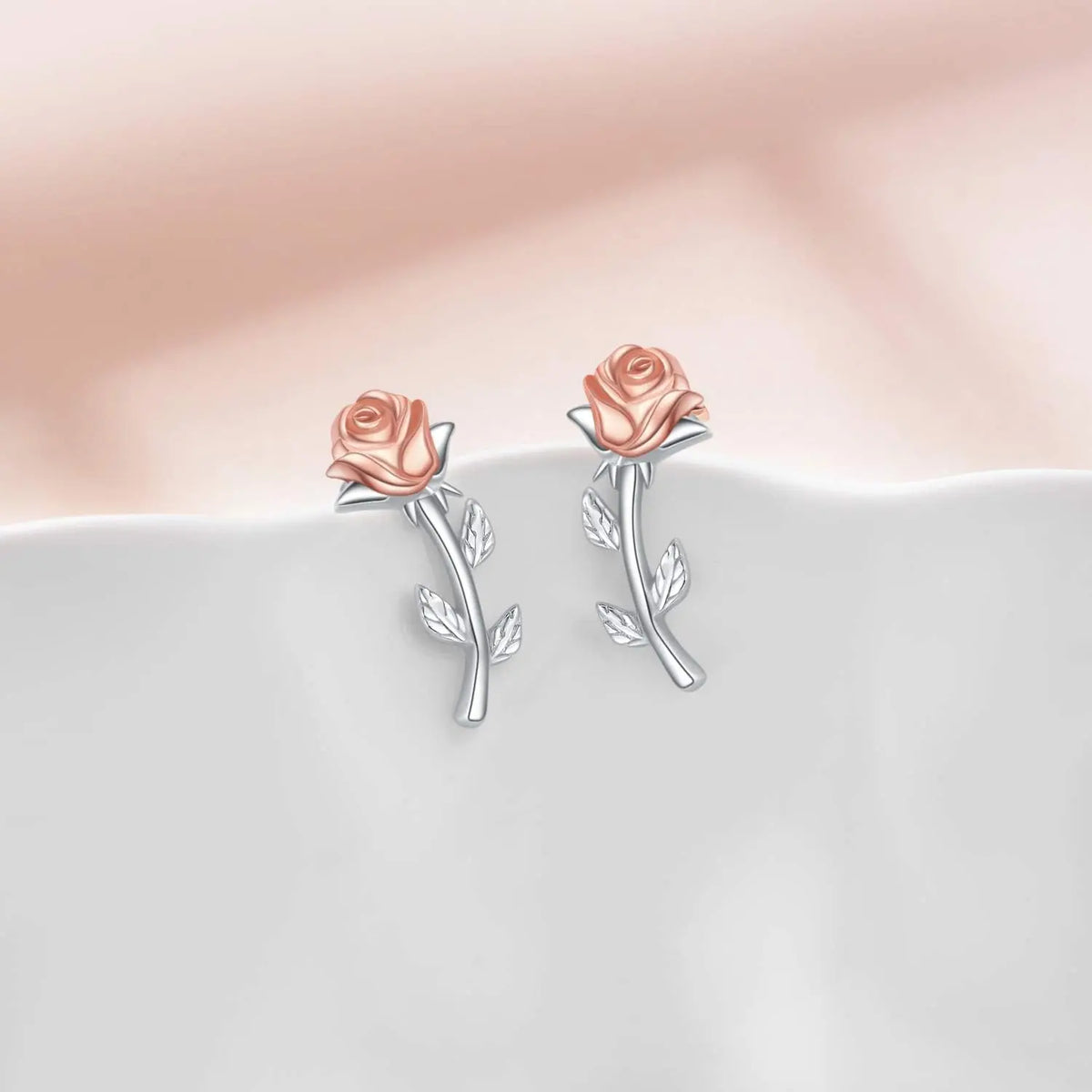 Rose Stud Earrings 925 Sterling Silver 