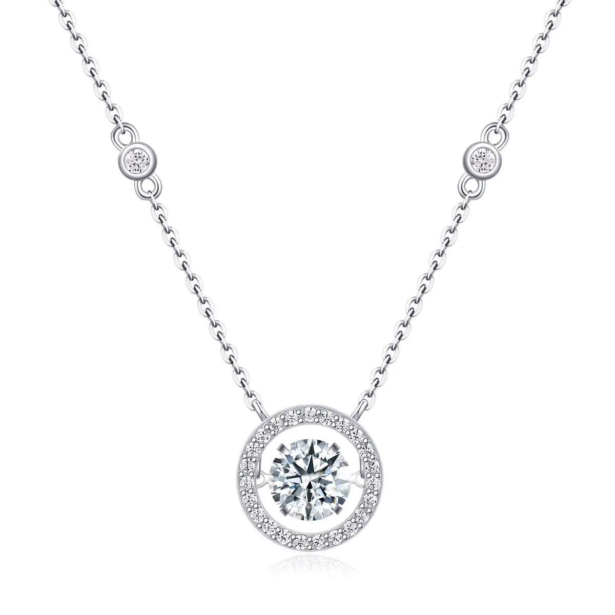 1Mobius - a Fashionable and Luxurious Diamond Jewelry Piece Set with 1-Carat Moissanite S925 Sterling Silver and Platinum-Plated Pendant Prohibit Tk Sales