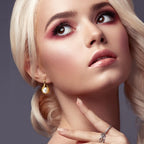 14K Gold Hoop Earrings Teardrop-Shaped with Twisted Lines Drop