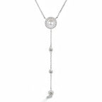 Moissanite Freshwater Pearl Pendant Necklace S925 Silver 0.5Ct