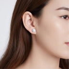 Women'S Sterling Silver Moissanite Stud Earrings 925 Sterling Silver
