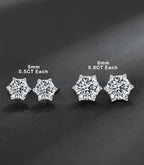 Moissanite Stud Earrings, 925 Sterling Silver Hypoallergenic Brilliant round