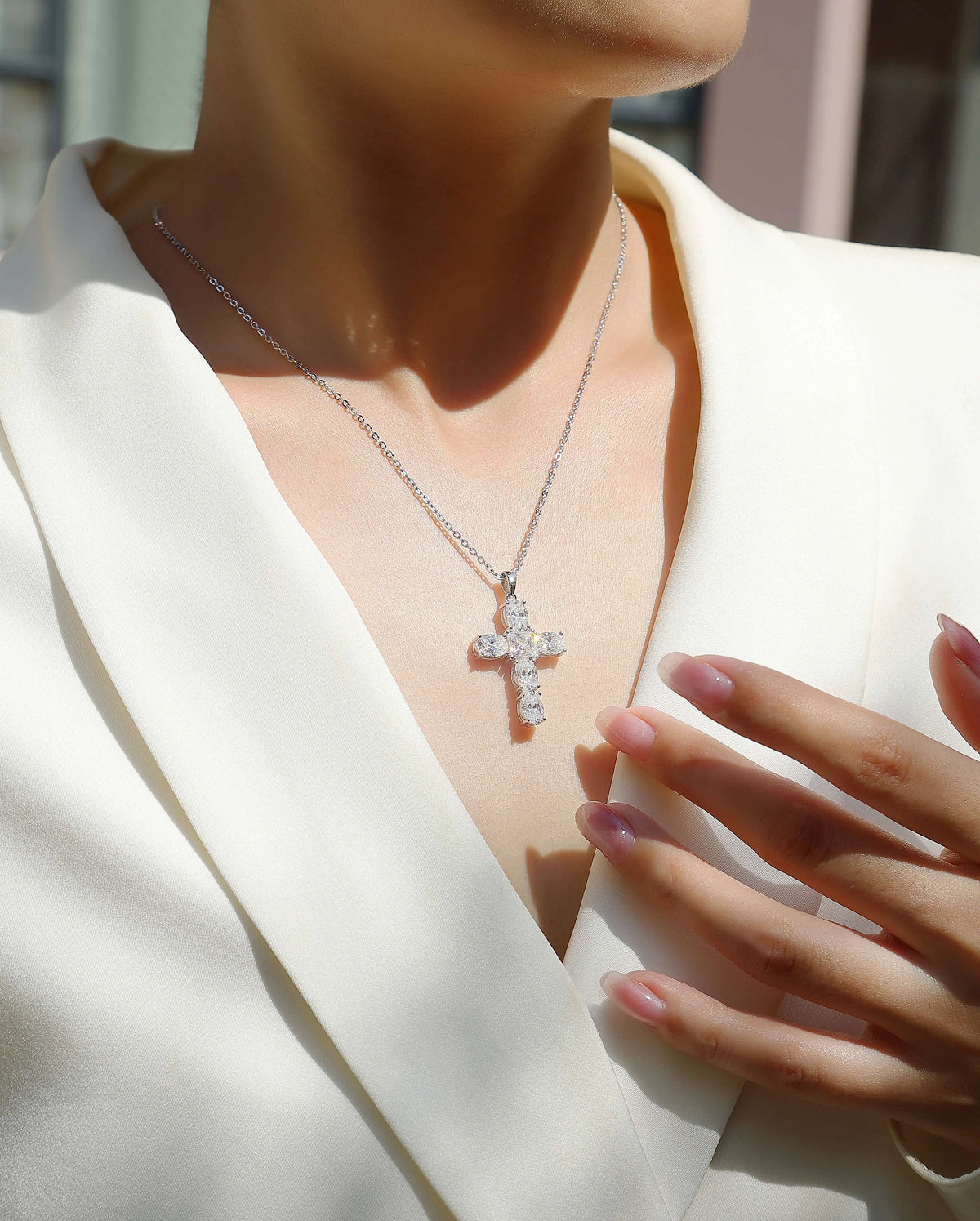 Soul Guidance - Pendant with Moissanite S925 Sterling Silver and Platinum-Plated Diamond
