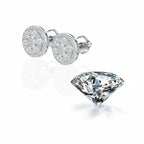 Women'S Sterling Silver Moissanite Stud Earrings 925 Sterling Silver