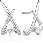 Moissanite Heart Stud Earrings