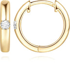 14K Gold Small Huggie Hoop Earrings 