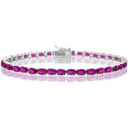 Created Ruby Gemstone Tennis Bracelet in Sterling Silver