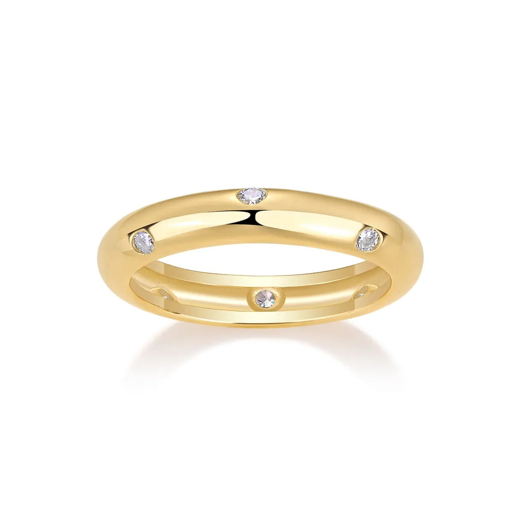 Starry Moissanite Silver Diamond Ring