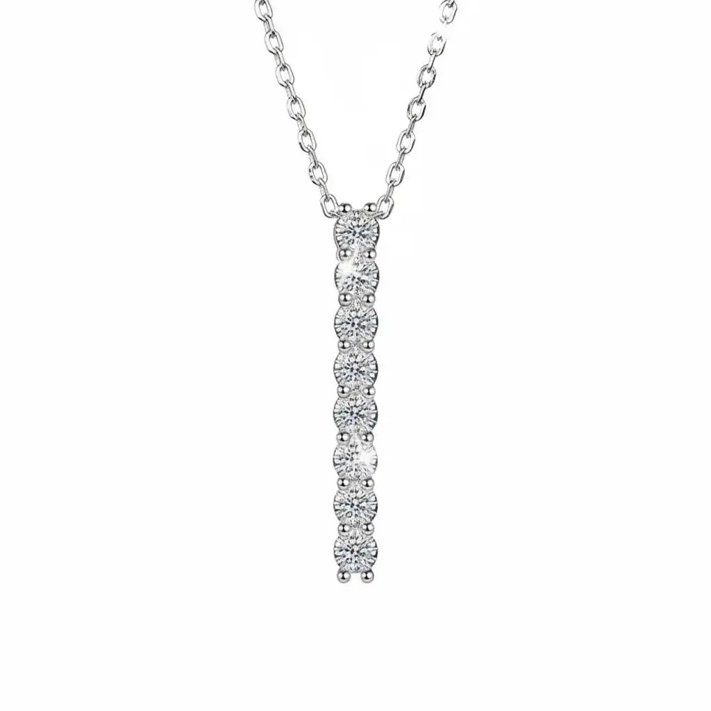 Round Brilliant Cut Moissanite Necklace Clavicle Chain S925