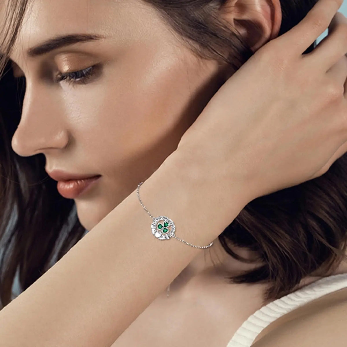 925 Sterling Silver Clover Bracelet 