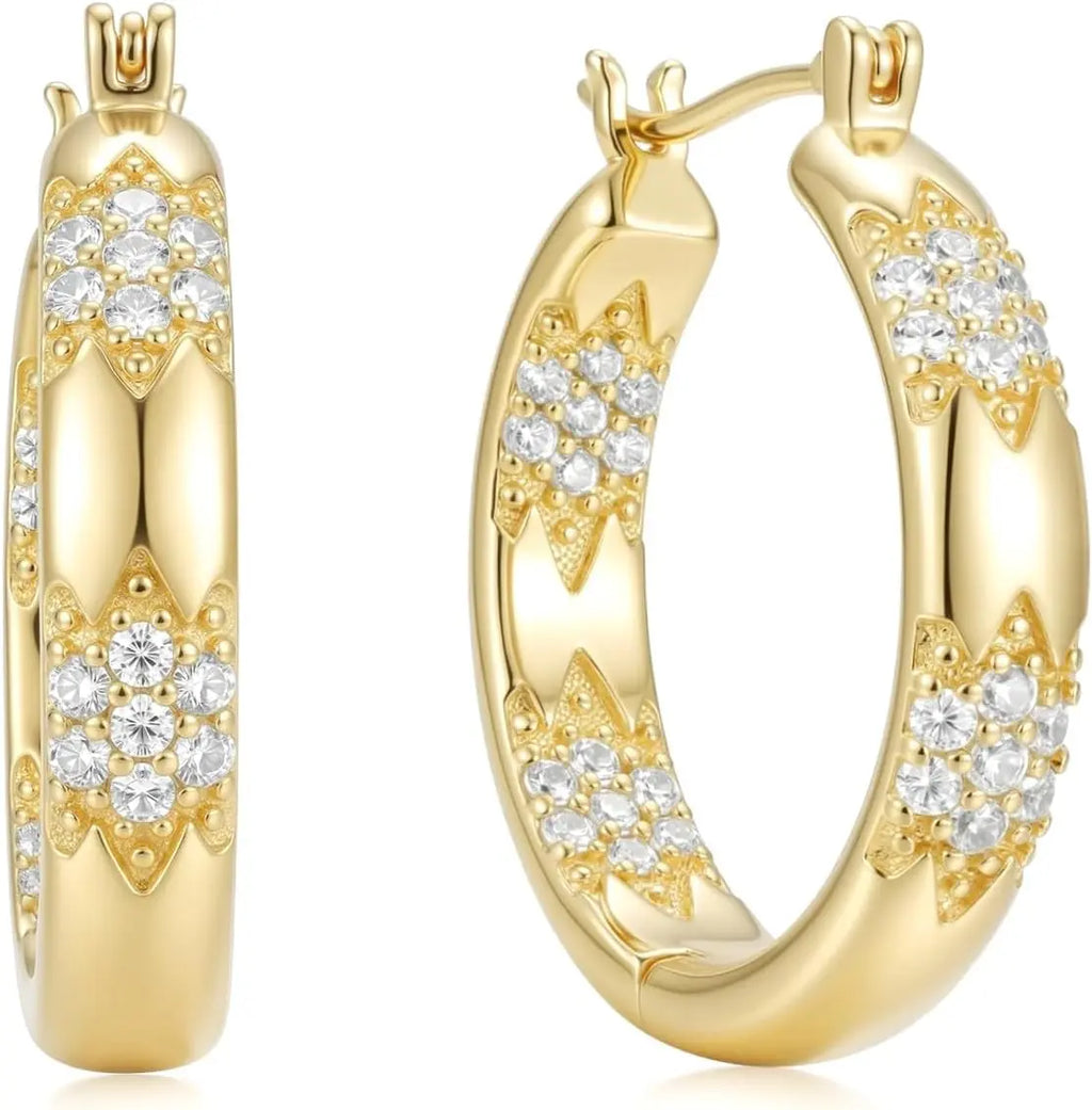 14K Gold Hoop Gold Earrings