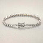 Bezel Tennis Bracelet 925 Silver Plated with 14K Gold round Cut Moissanite Gold 