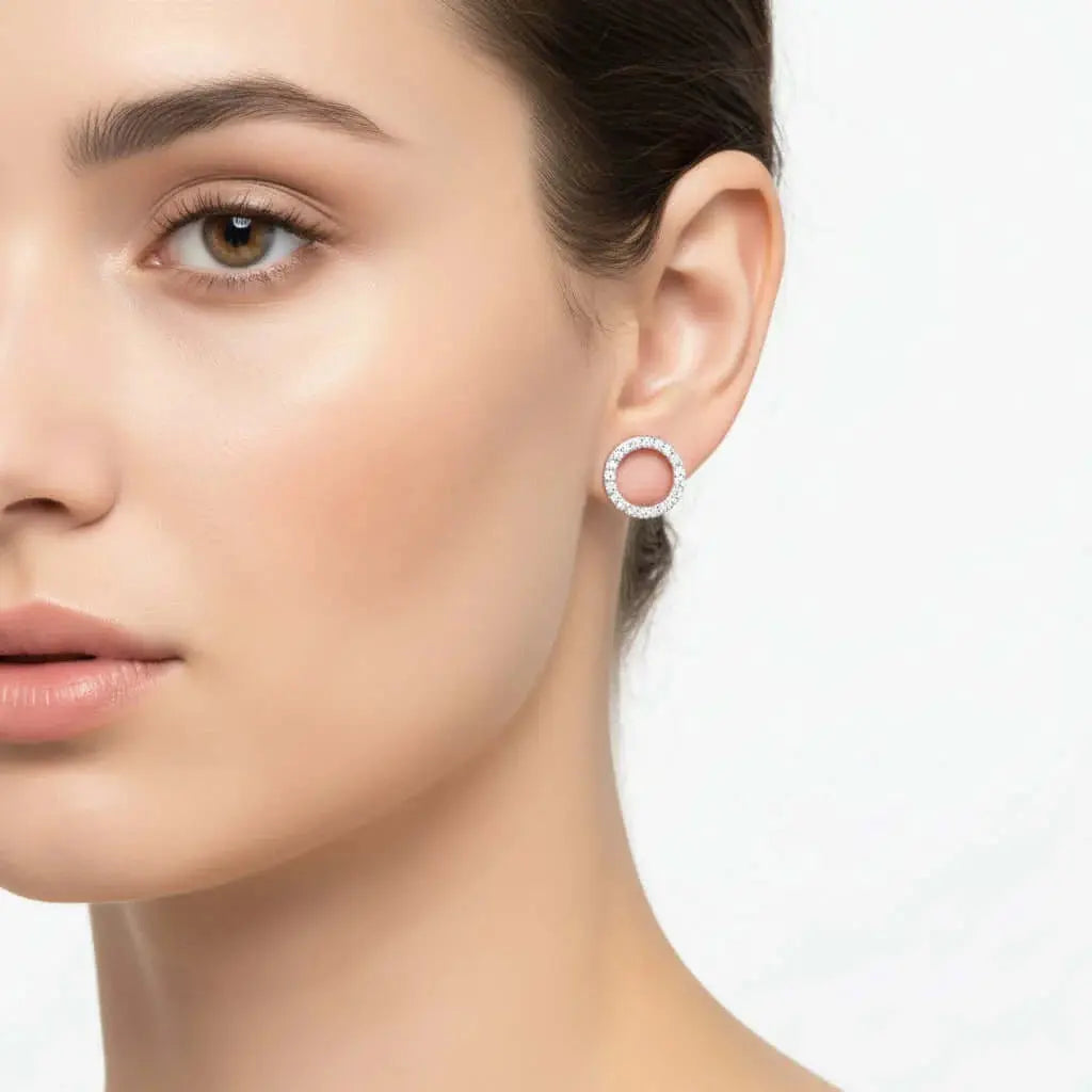 Mini Moissanite Stud Earrings S925 Sterling Silver