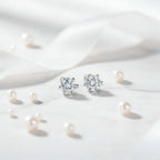 0.5 Carat Moissanite Stud Earrings – S925 Sterling Silver Six-Prong