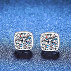 2 Carat Moissanite Stud Earrings, 925 Silver | 8-Prong Set, GRA Certificate, 1 Carat Each, Brilliant Round, Hypoallergenic