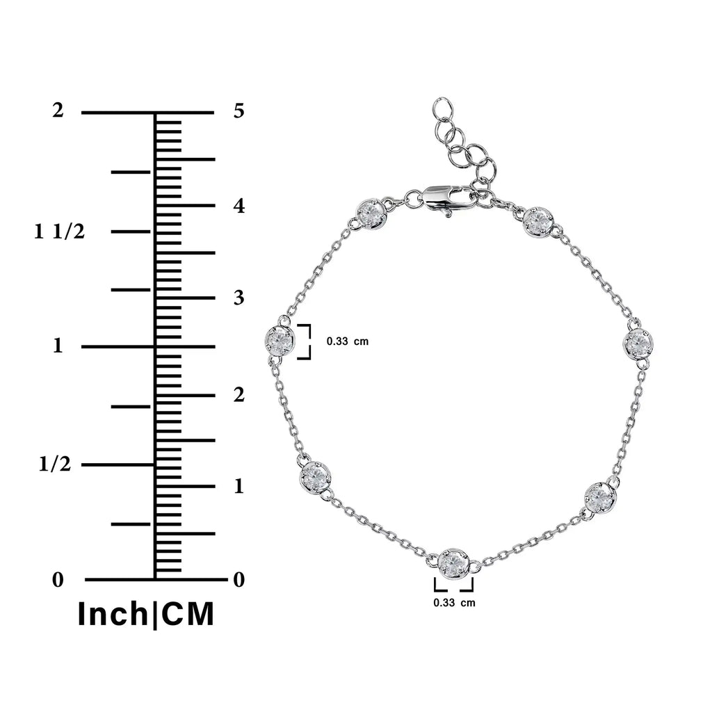 1 Carat Lab Grown Diamond Bezel Station Bracelet