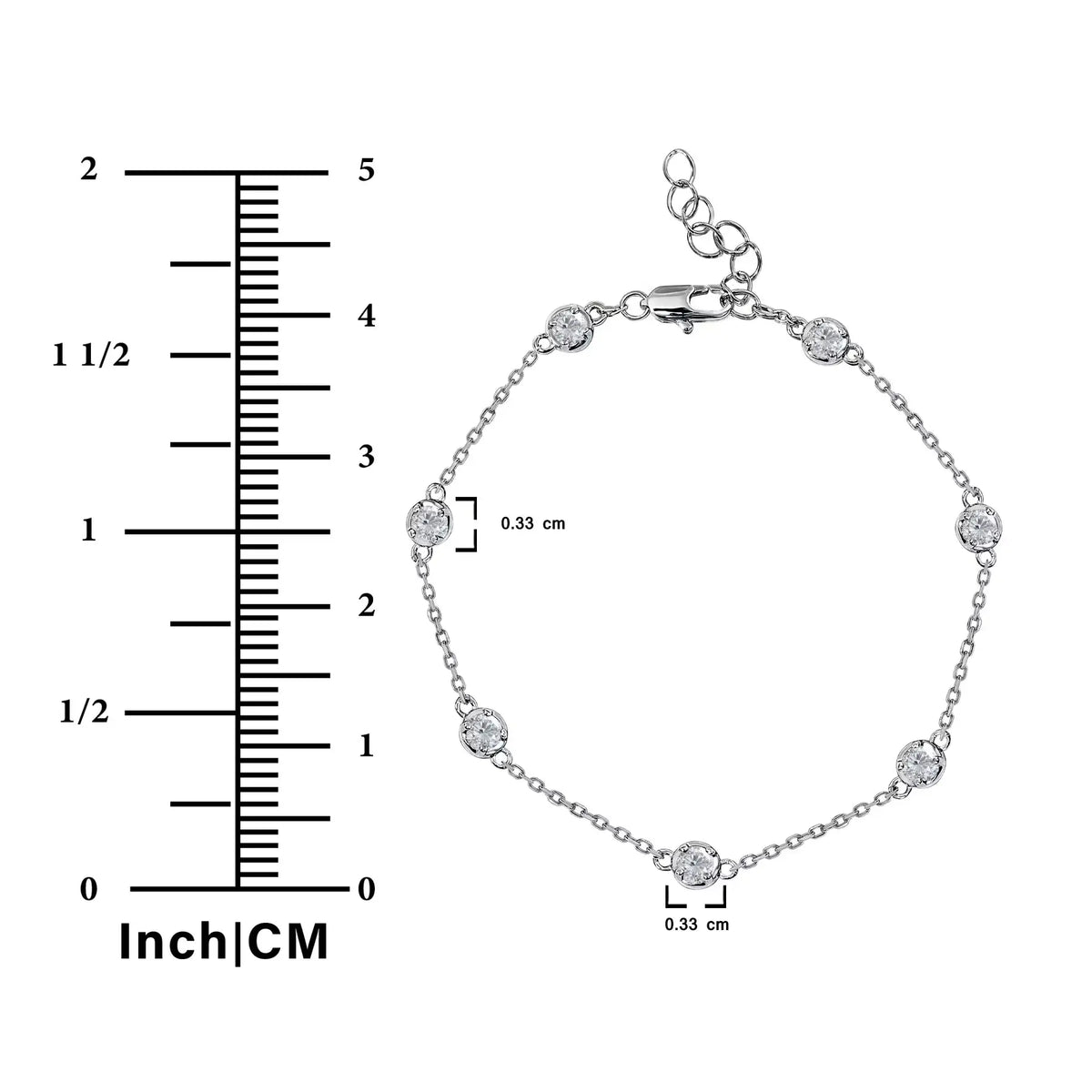 1 Carat Lab Grown Diamond Bezel Station Bracelet