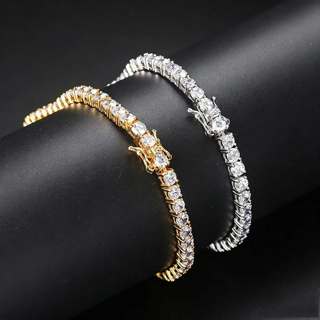 Moissanite Tennis Bracelet 14K Gold Plated D Color VVS1 