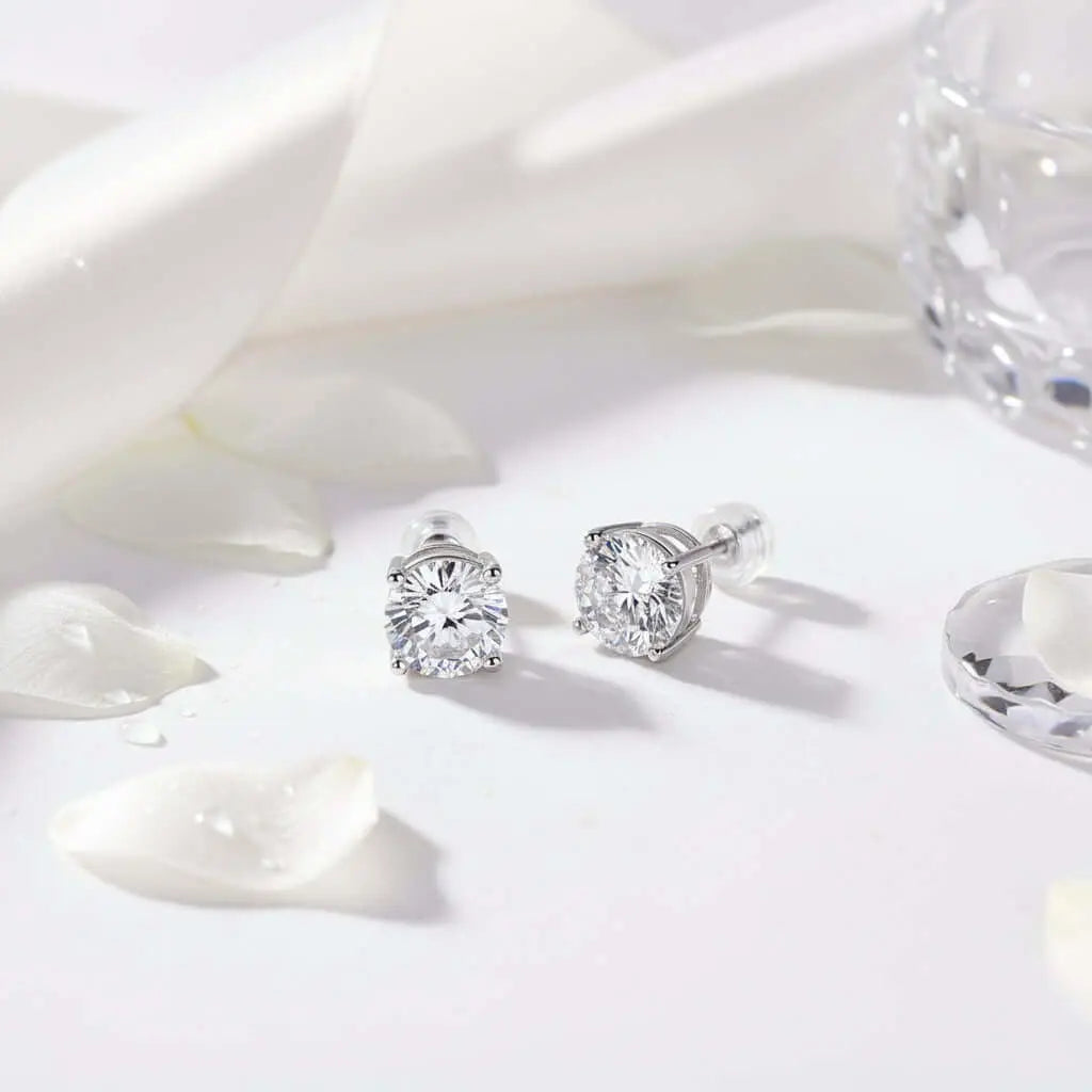 Classic Moissanite Stud Earrings – S925 Sterling Silver