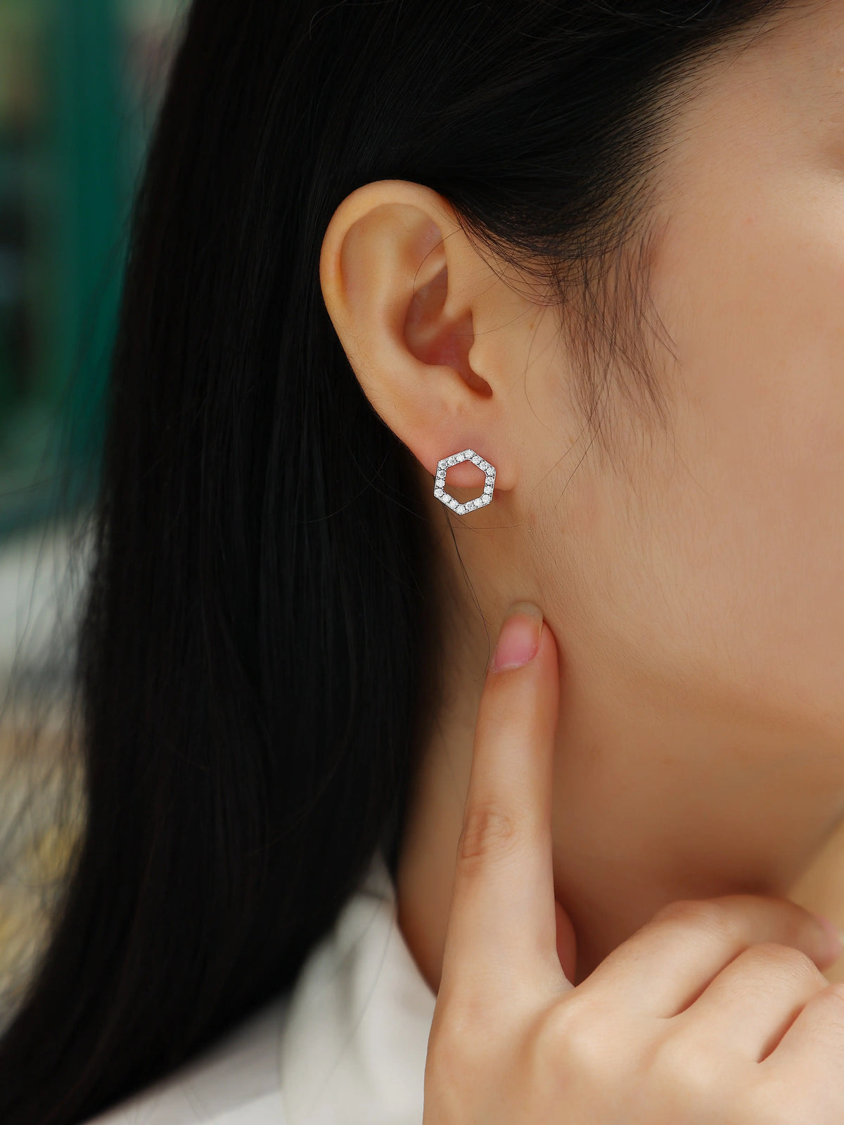 Empowering the Future - Moissanite S925 Sterling Silver and Platinum-Plated Stud Earrings 