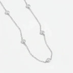 Moissanite Bubble Set Necklace 925 Sterling Silver Moissanite