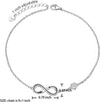 925 Sterling Silver Anklet Adjustable 