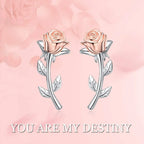 Rose Stud Earrings 925 Sterling Silver 