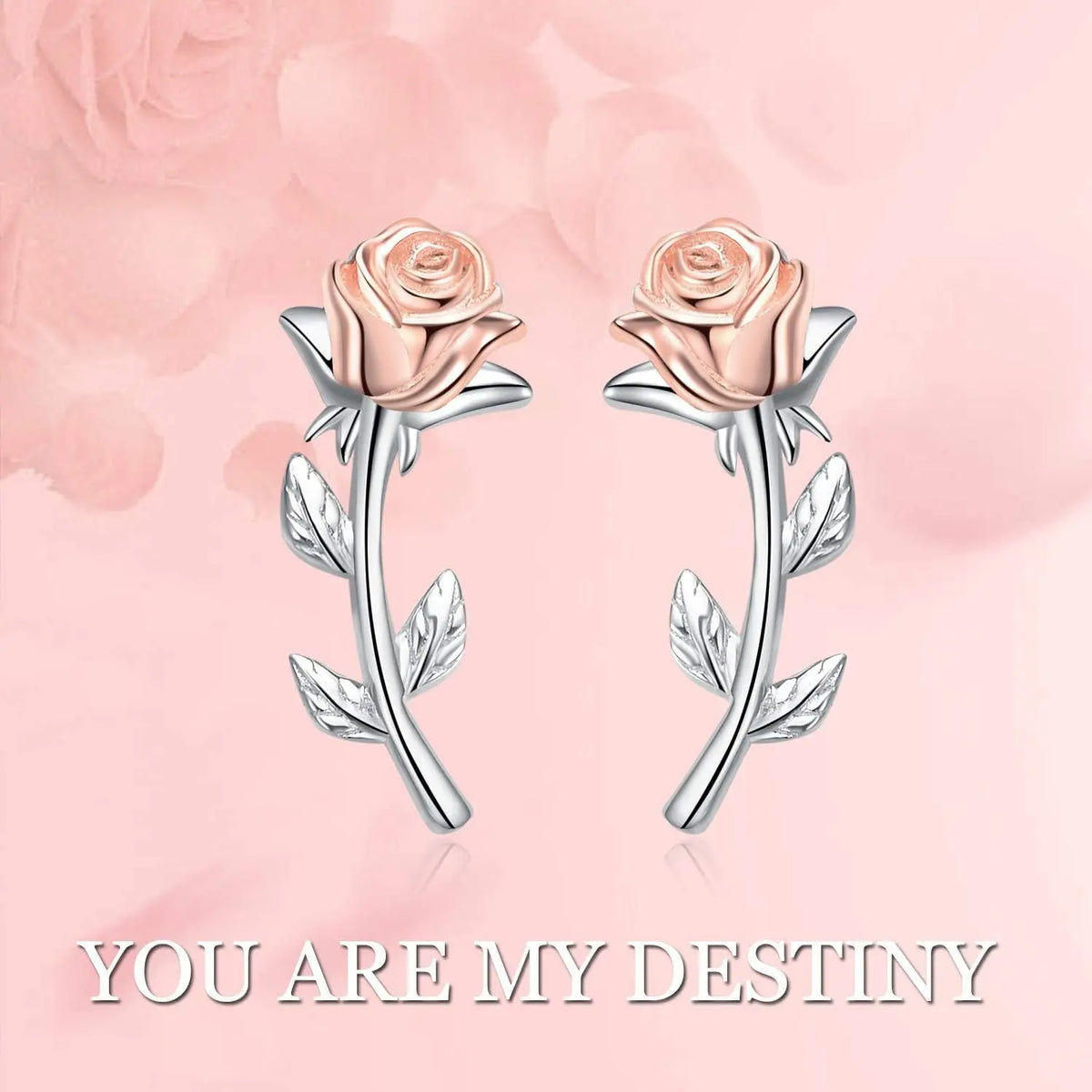 Rose Stud Earrings 925 Sterling Silver 