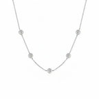 Moissanite Bubble Set Necklace 925 Sterling Silver Moissanite