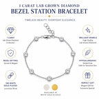 1 Carat Lab Grown Diamond Bezel Station Bracelet