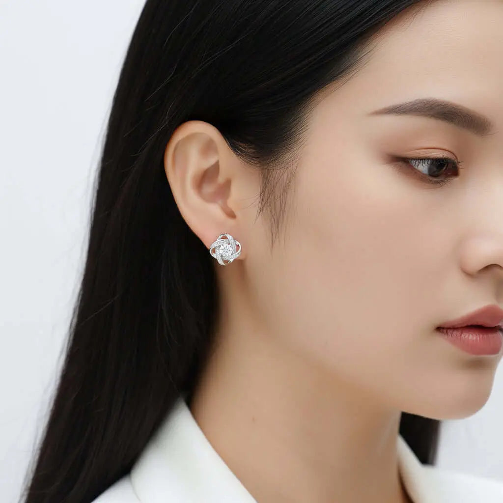 0.5 Carat Moissanite Stud Earrings – S925 Sterling Silver Platinum-Plated