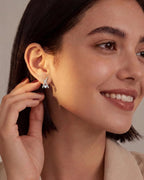 Moissanite Heart Stud Earrings