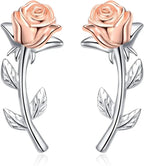 Rose Stud Earrings 925 Sterling Silver 